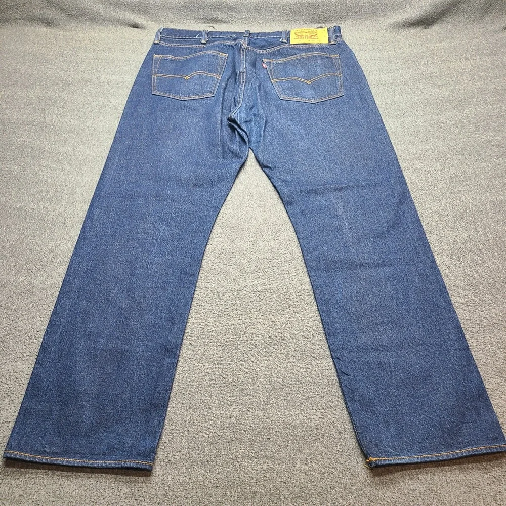 Levi's 501 Jeans Mens 40x34 Dark‎ Blue Excellent Straight Leg Button Fly Denim